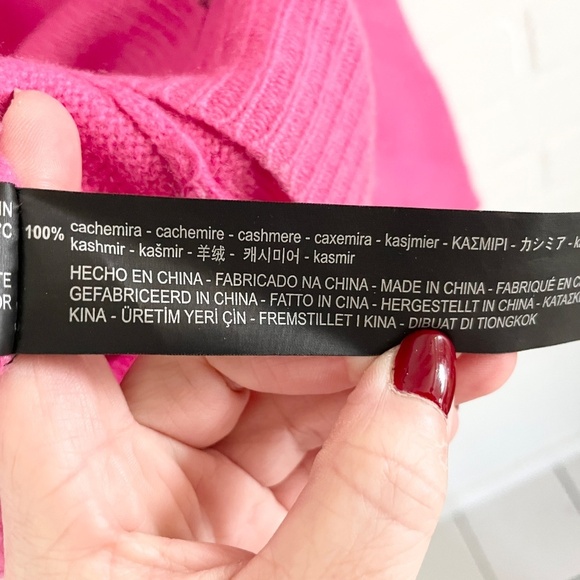 Zara Women’s Knit Sweater 100% Cashmere High low Barbie Pink Sz M oversized - Picture 11 of 16